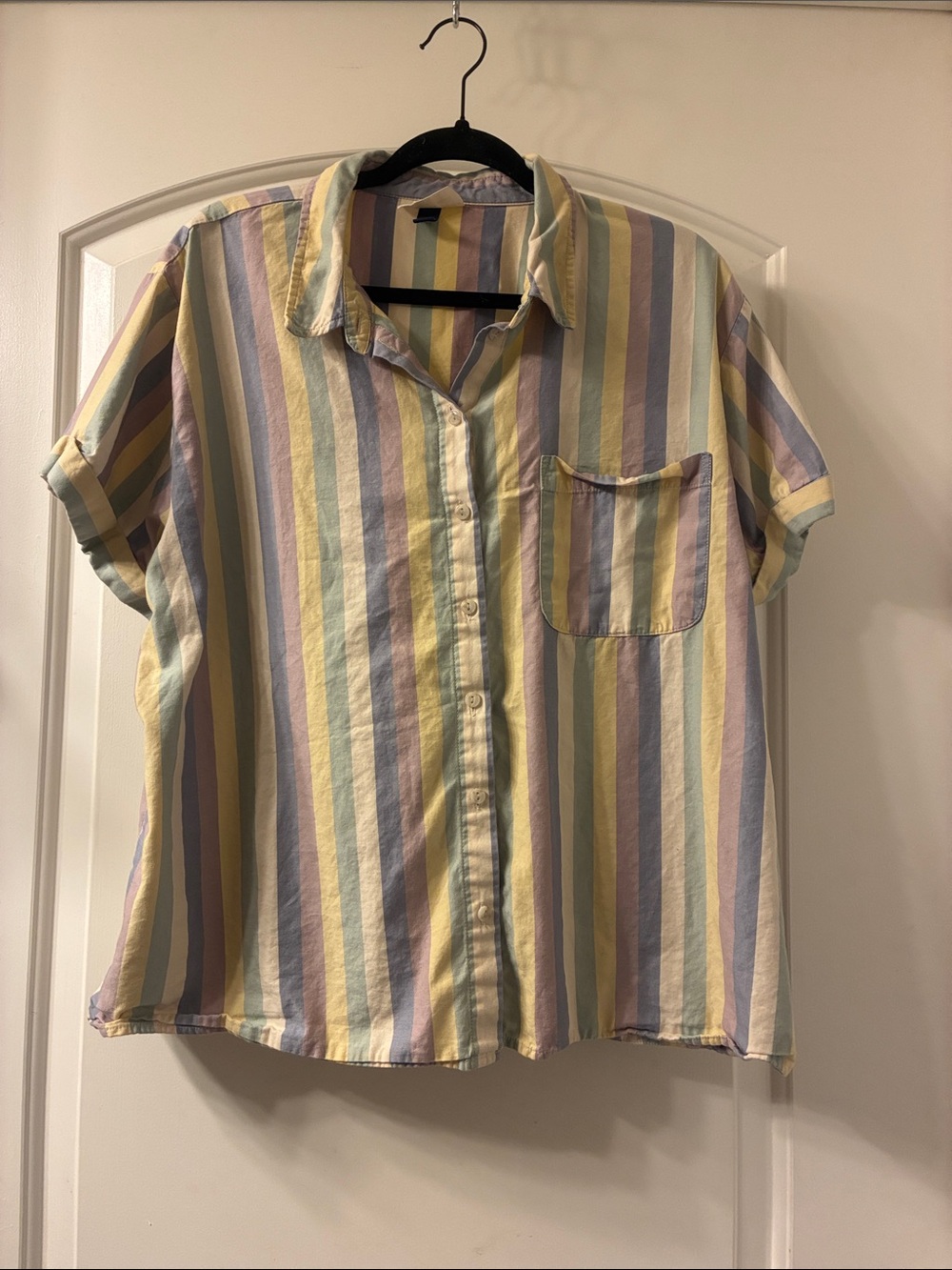 Universal Thread Pastel Multi-Color Striped Button Down Shirt